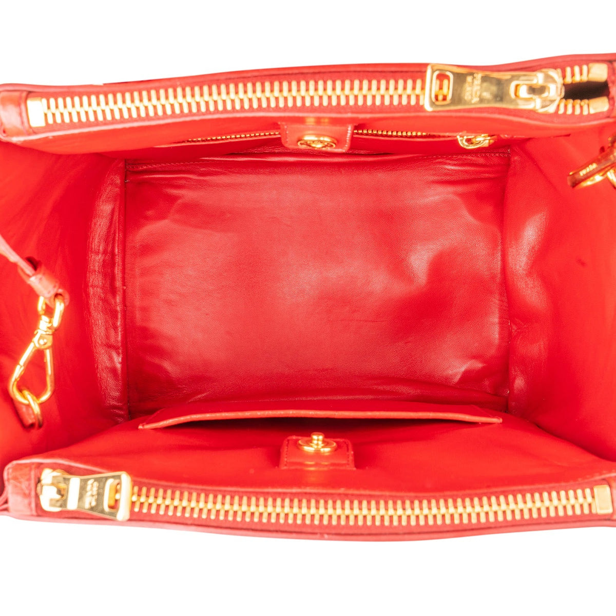 Prada Ostrichlederen Twin Pocket Tote Handtas