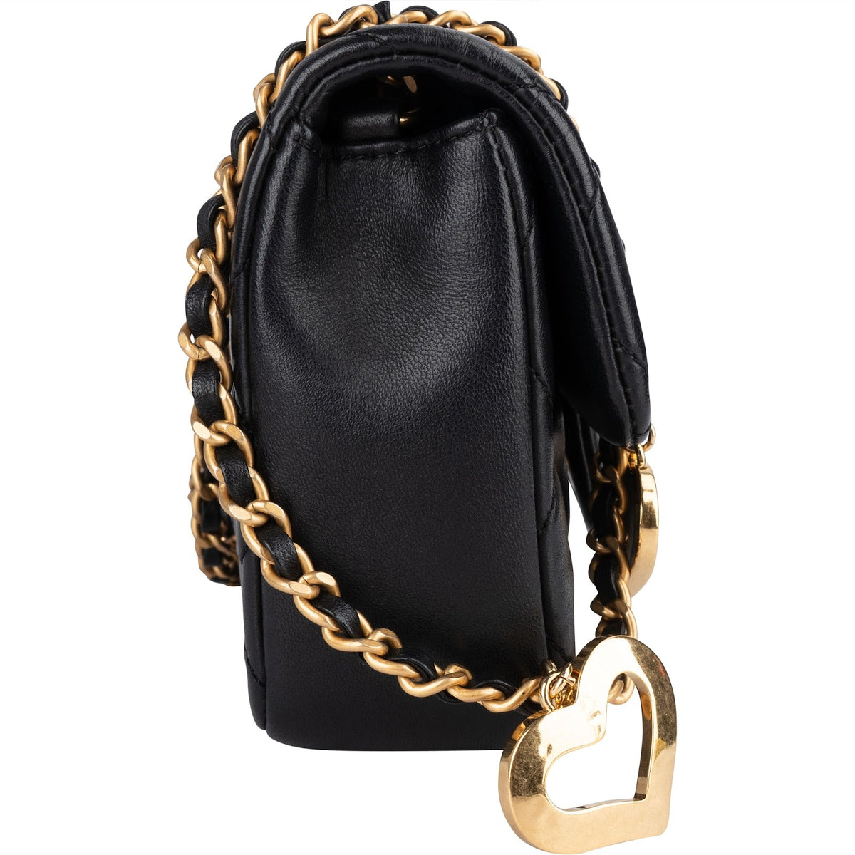 Chanel Quilted Lambskin Heart Charms Mini Rectangular Single Flap Crossbody Tas