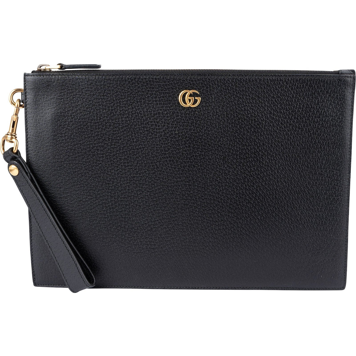 Pochette GG Marmont in pelle con monogramma Gucci