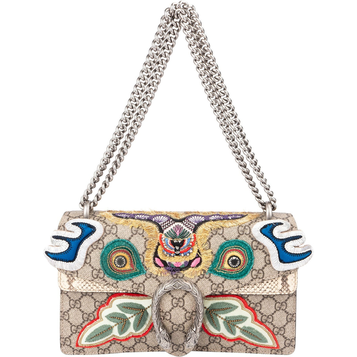 Bolso de hombro y bandolera Dionysus de lona GG Supreme con monograma y bordados de edición limitada de Gucci
