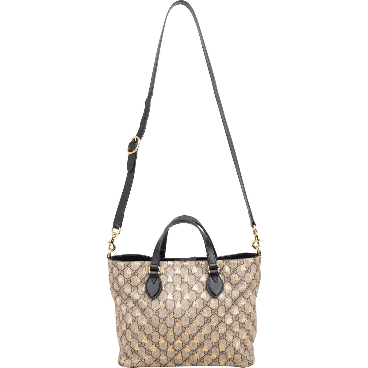 Petit sac à main cabas Gucci en toile GG Supreme à imprimé abeille