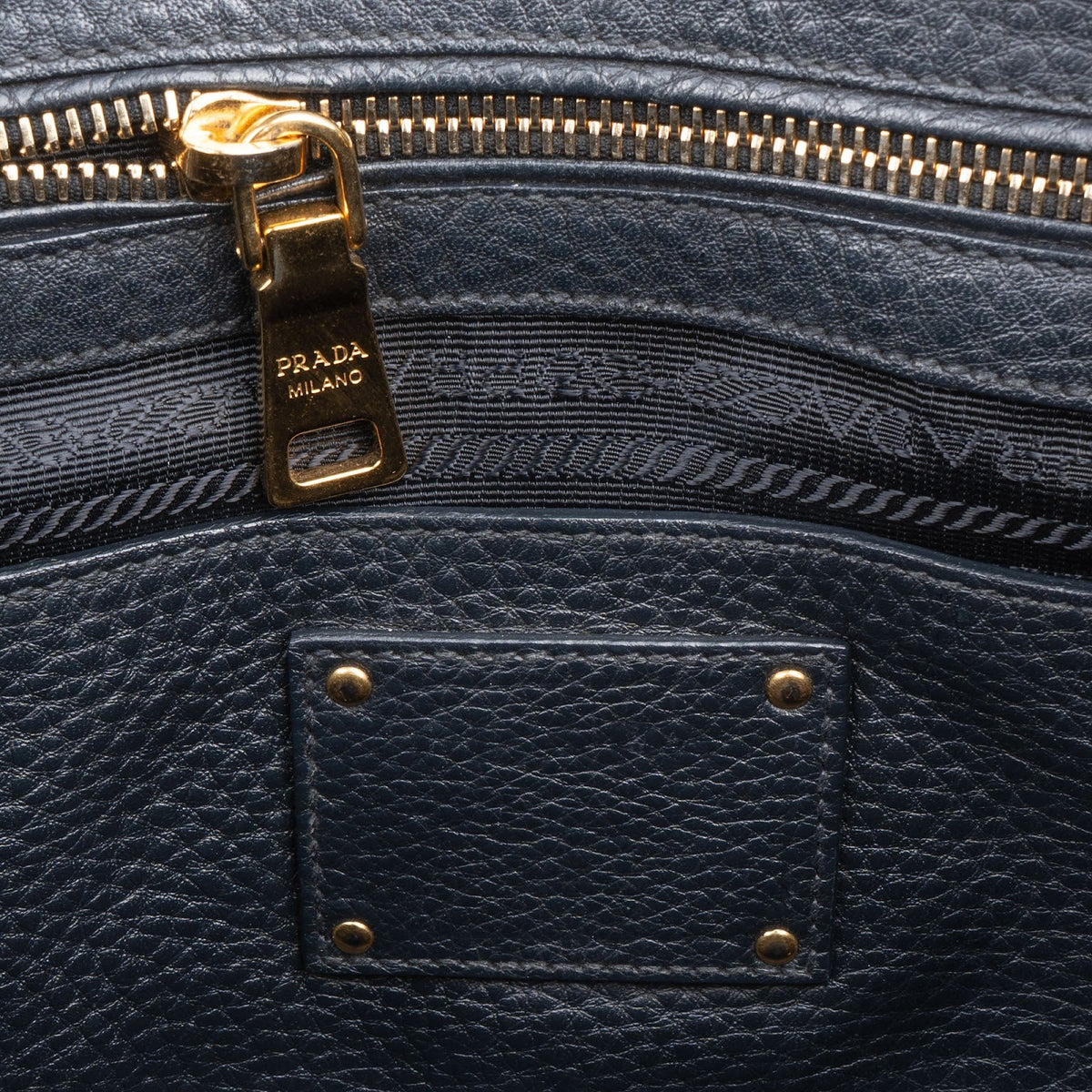 Prada Black Vitello Daino Leather Tote Handbag