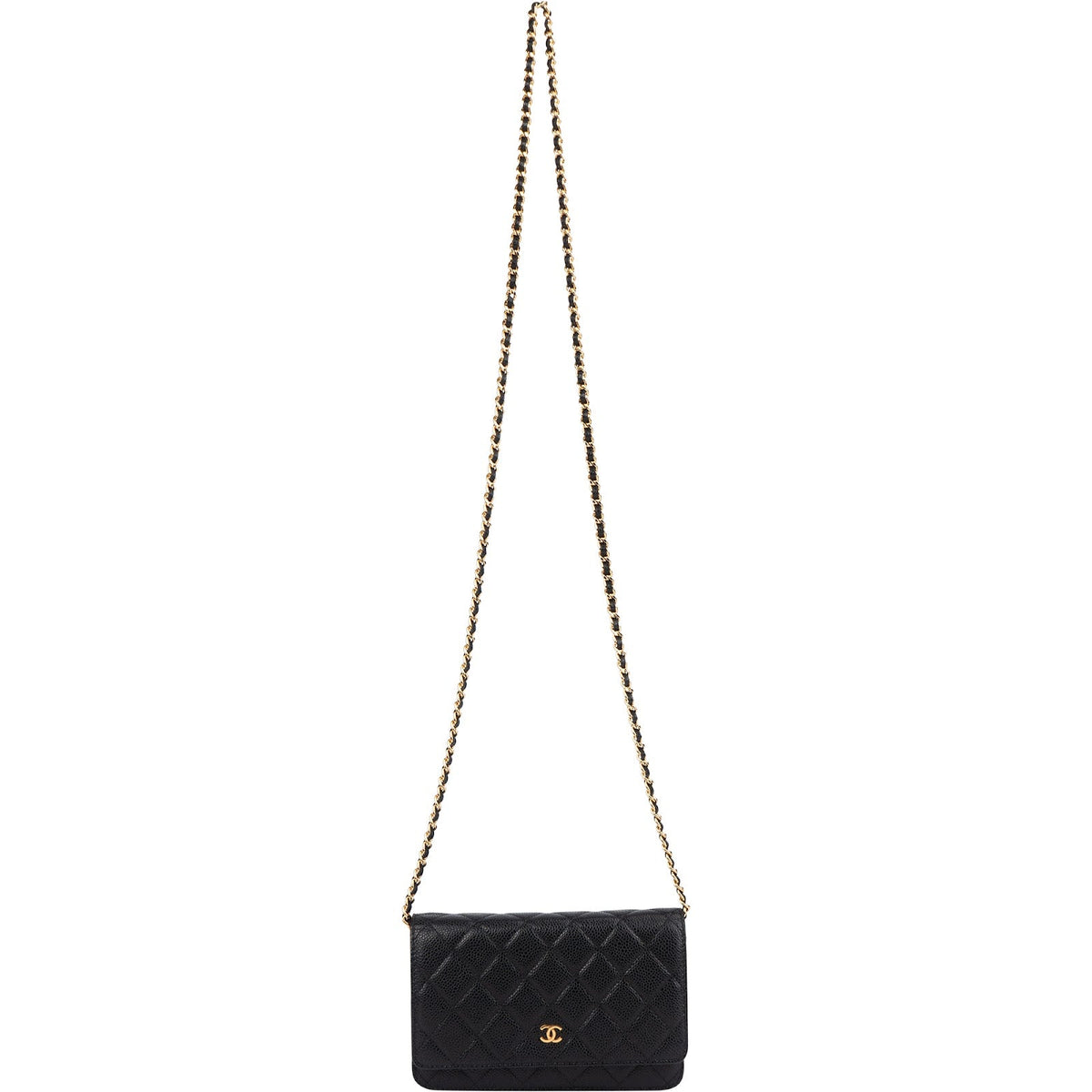 Chanel Caviar Leder CC Wallet on Chain Umhängetasche, Bild 10 von 14
