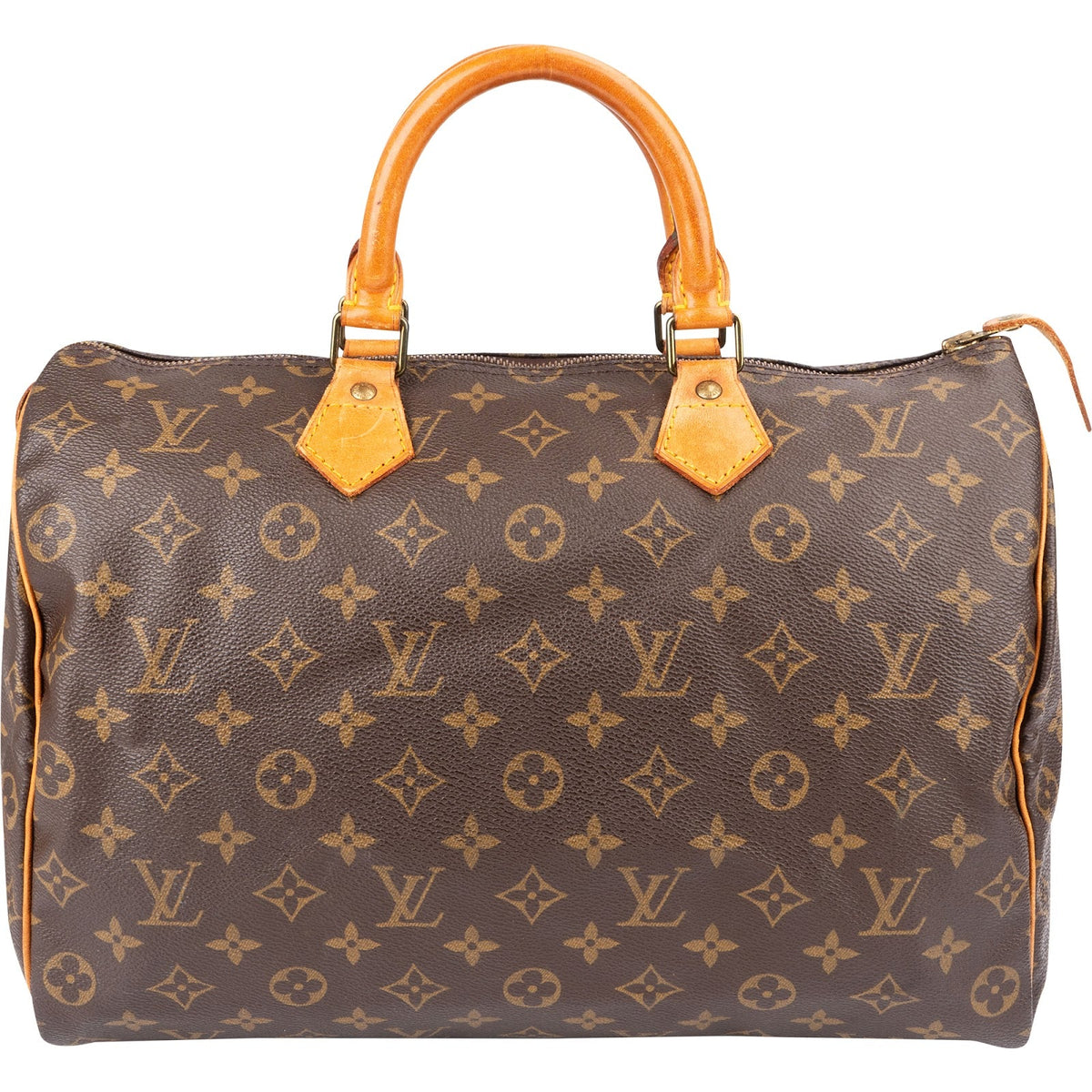 Louis Vuitton Monogram Canvas Speedy 35 aus Monogram Canvas und Vachetta-Leder – Vorderansicht