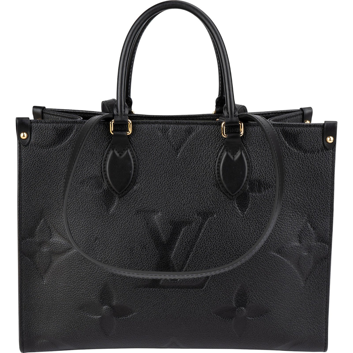 Sac porté épaule Louis Vuitton OnTheGo MM en cuir Monogram Empreinte noir