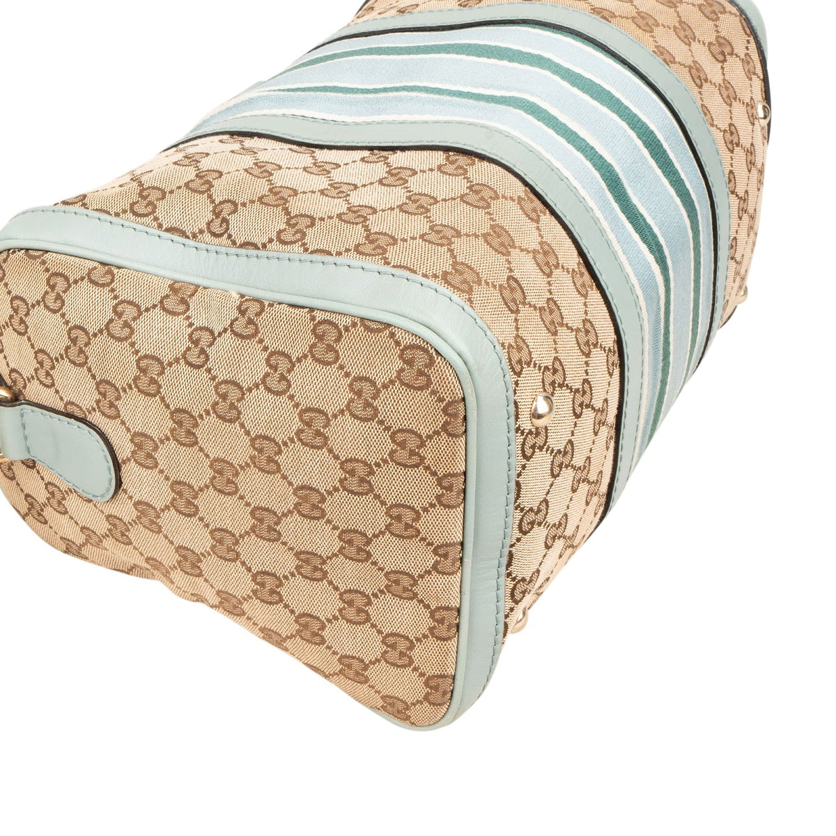 Gucci Monogram GG Canvas Vintage Web Boston Handtasche, Bild 7 von 11