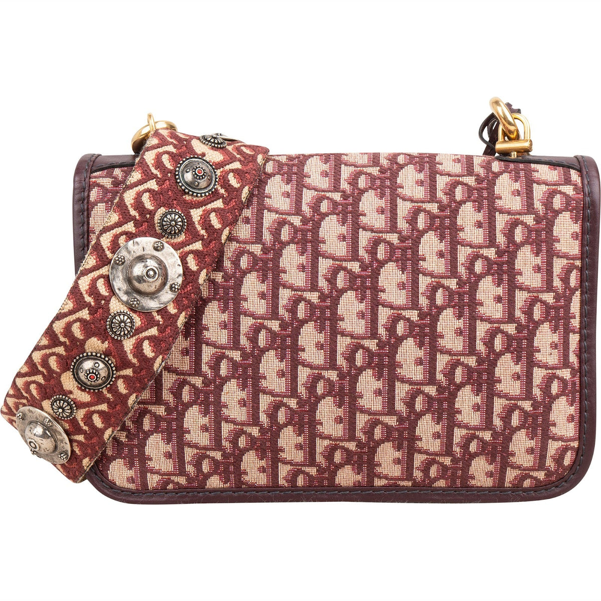 Borsa a tracolla Christian Dior Dioraddict Flap in tela Trotter Monogram