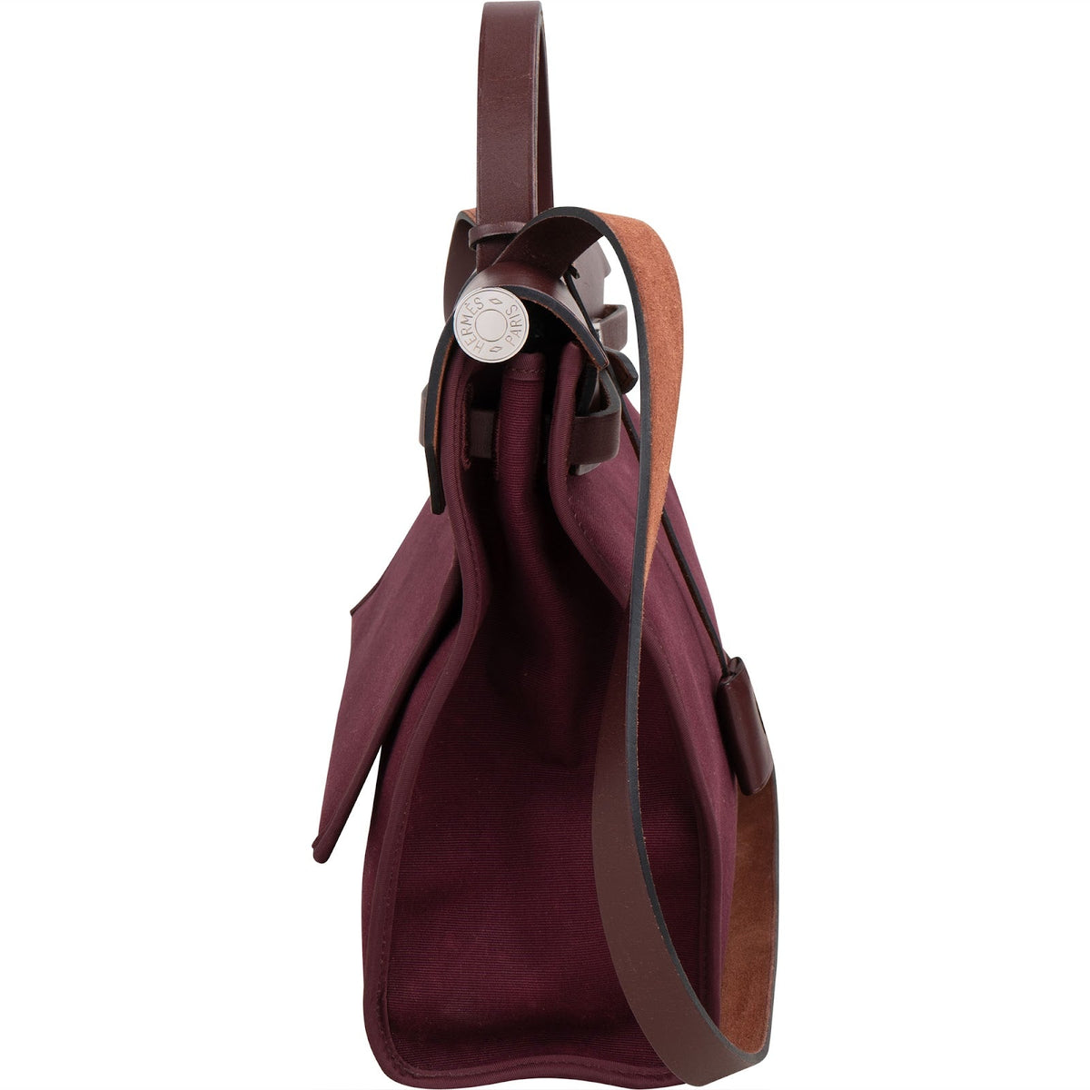 Sac bandoulière Hermès Classic Herbag 31 Zip en coton bordeaux