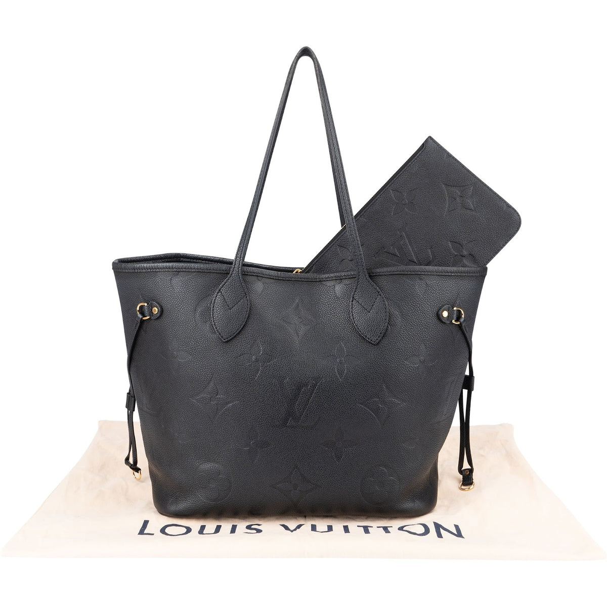 Sac à bandoulière Neverfull MM Louis Vuitton en cuir Monogram Empreinte noir