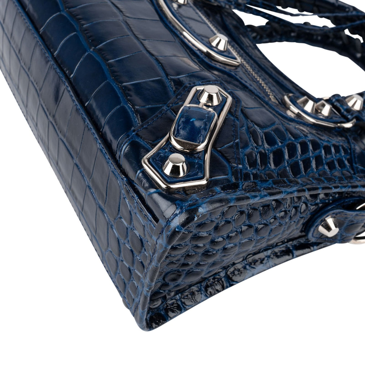 Balenciaga Croc-Embossed Neo Cagole City Handtasche, Bild 8 von 12