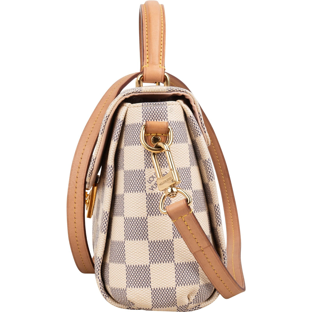 Borsa a mano Louis Vuitton modello Croisette in tela Monogram Damier Azur
