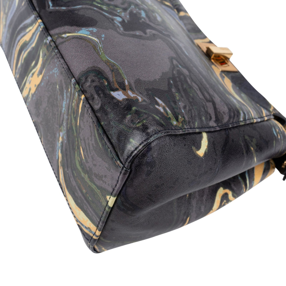 Borsa a mano Peekaboo Mini in pelle marmorizzata Fendi