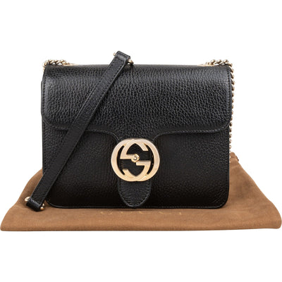 Gucci kleine crossbodytas van generfd leer met Interlocking GG