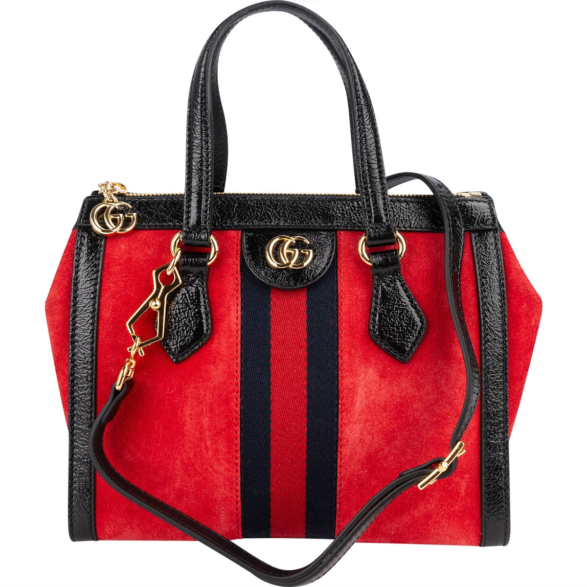 Gucci kleine Ophidia handtas van lakleer en suède