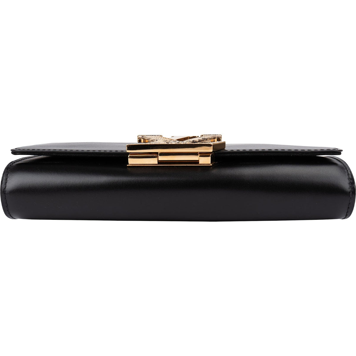 Sac bandoulière Louis Vuitton Louise GM en cuir Boxcalf noir et python