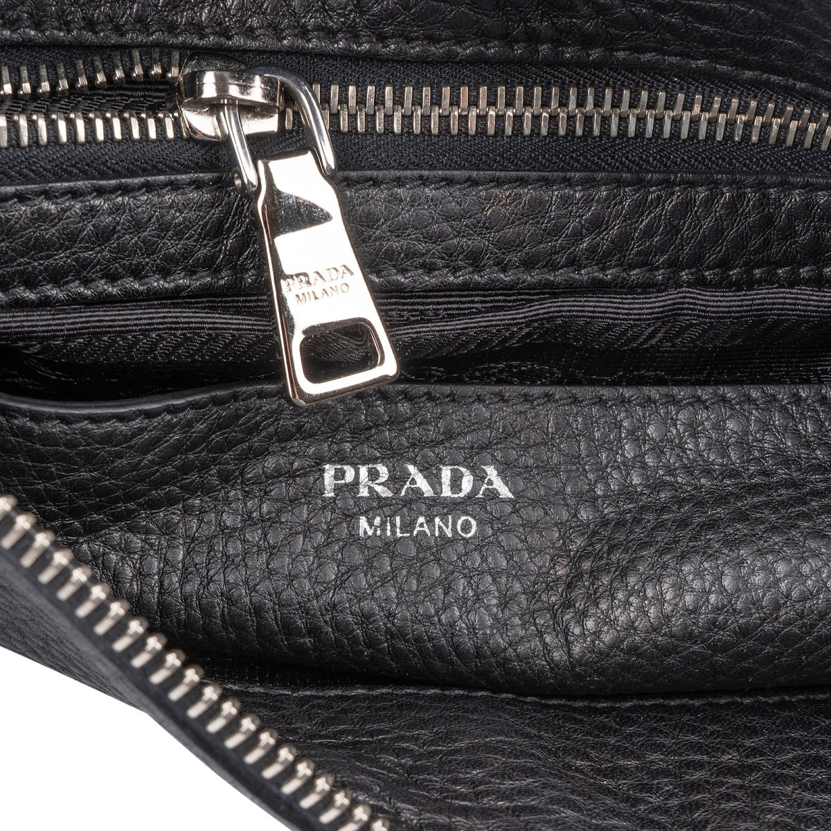Prada Black Pebbled Leather Crossbody Bag