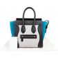 Céline Tricolor Grained Leather & Suede Small Luggage Handbag