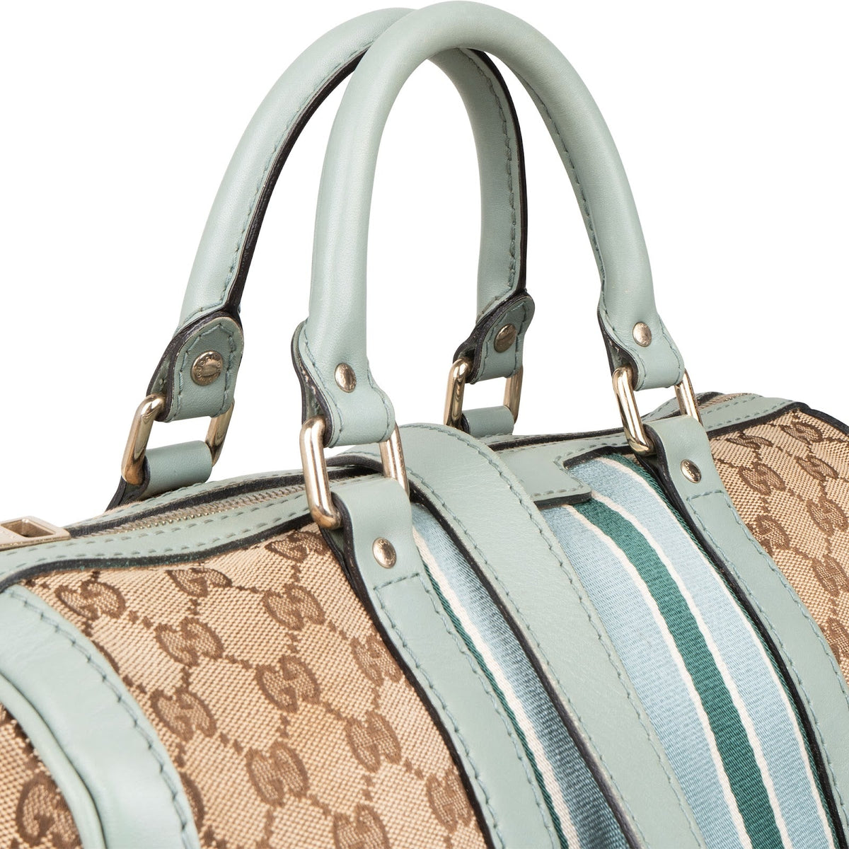 Gucci Monogram GG Canvas Vintage Web Boston Handtasche, Bild 2 von 11