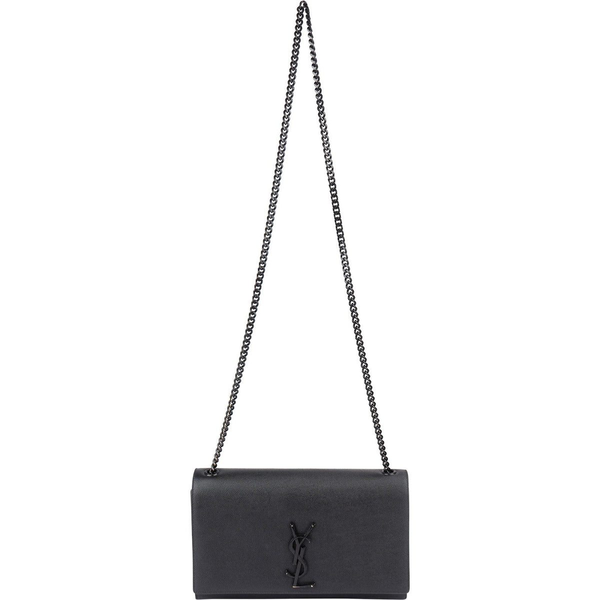 Saint Laurent Kate schoudertas van generfd leer met ketting