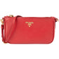 Prada Red Saffiano Leather Zip Mini Handbag