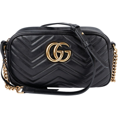 Gucci Matelassé Leather GG Marmont Camera Crossbody Bag