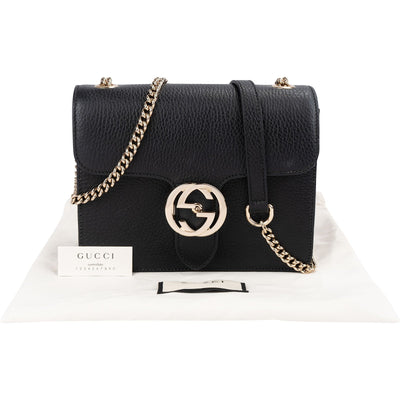 Sac bandoulière Gucci Interlocking GG en cuir grainé