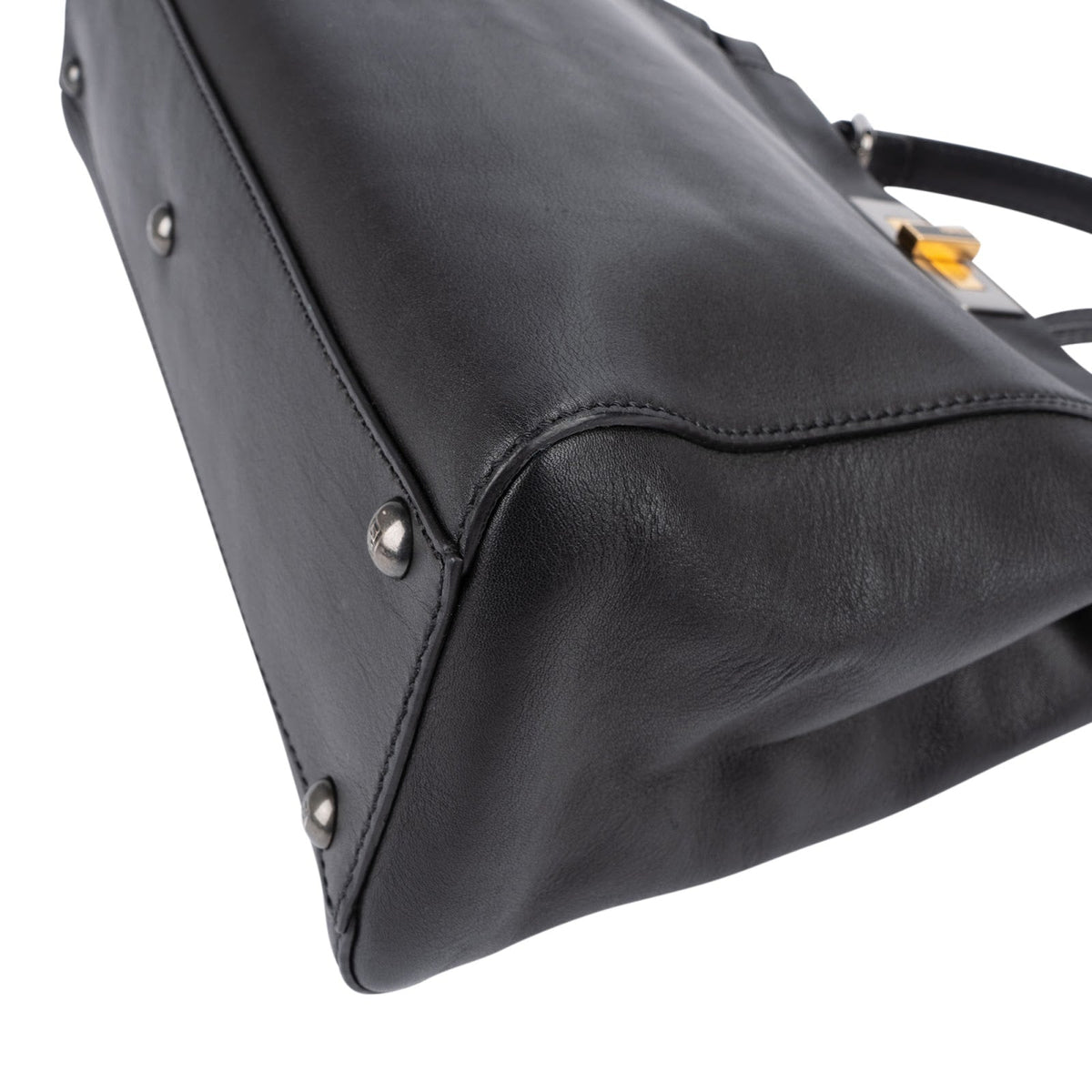 Fendi Black Leather Peekaboo Regular Handbag