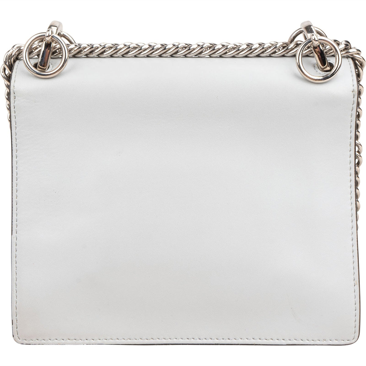 Fendi lichtblauwe lederen Can I met studs Emblem crossbody tas