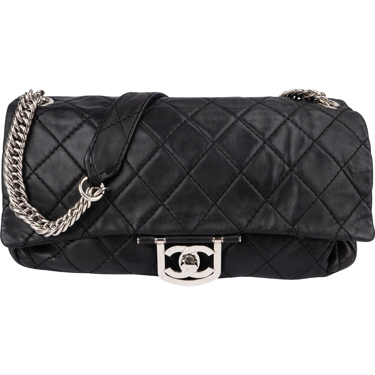Chanel Jumbo Single Flap Lammleder Palladium, Bild 1 von 13