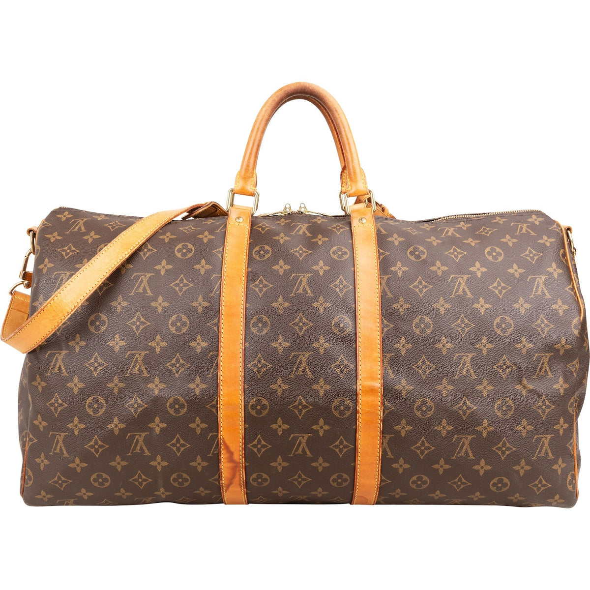 Borsa da viaggio Louis Vuitton Keepall 55 Bandoulière in tela Monogram