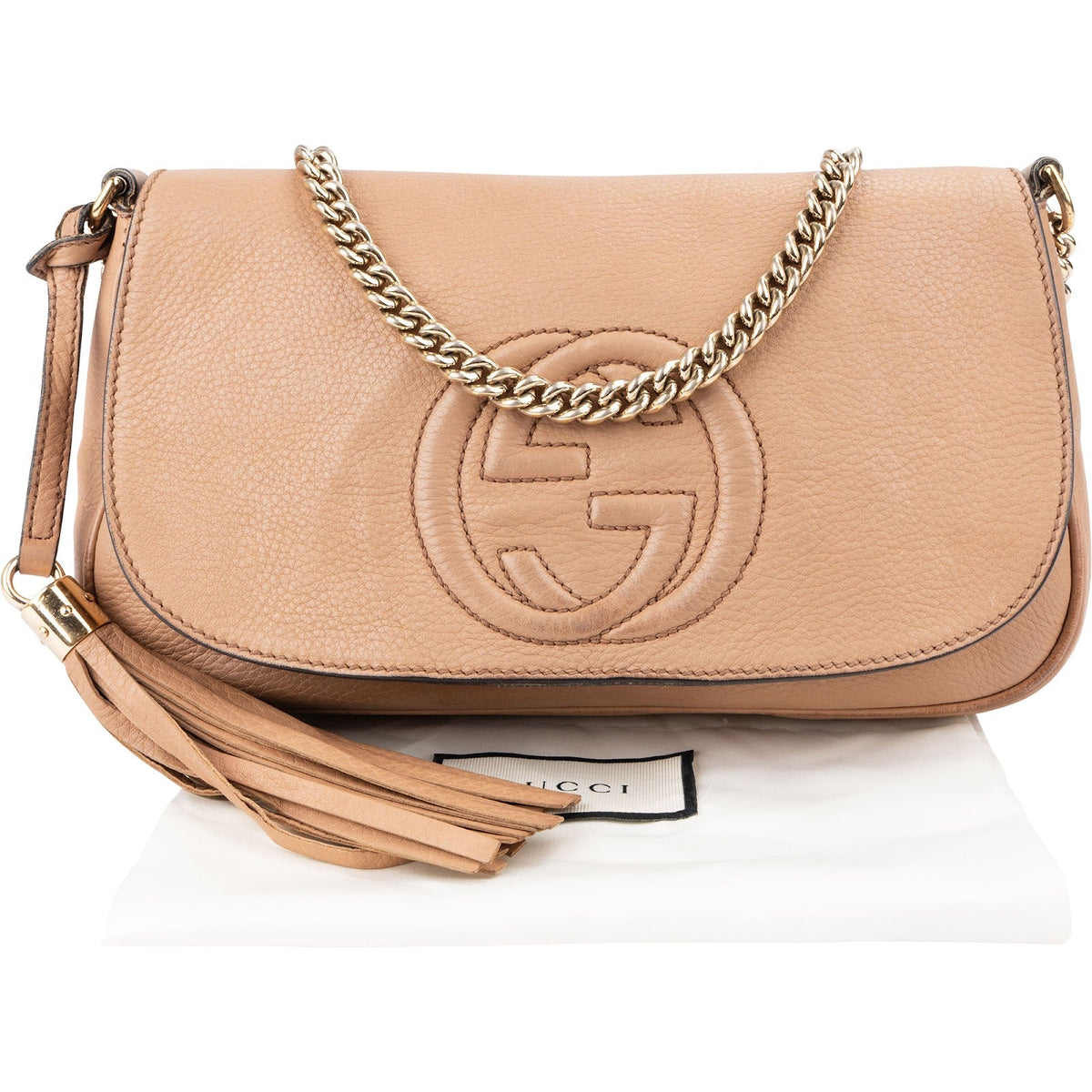 Sac bandoulière Gucci GG Soho en cuir grainé