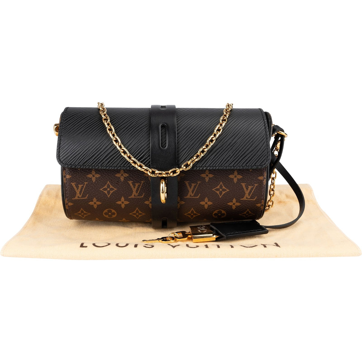 Bolso bandolera para gafas Louis Vuitton en lona Monogram y piel Epi negra