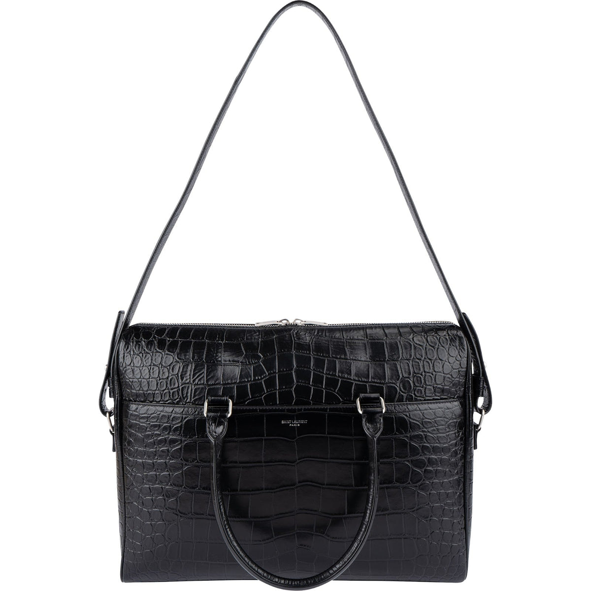 Sac à bandoulière Yves Saint Laurent en cuir embossé façon crocodile