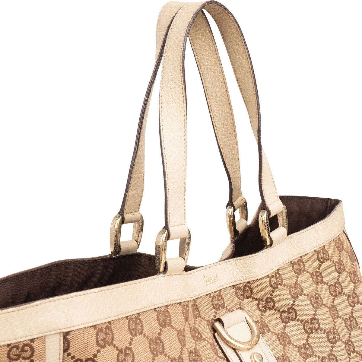 Gucci Monogram GG Canvas Abbey D-Ring Large Tote schoudertas