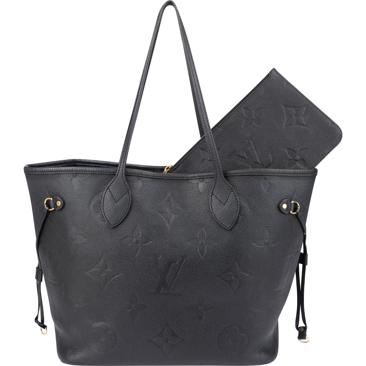 Sac à bandoulière Neverfull MM Louis Vuitton en cuir Monogram Empreinte noir