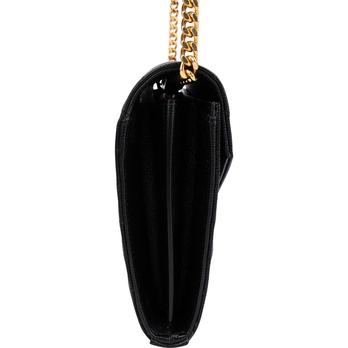 Saint Laurent Wallet on Chain aus Grain-de-Poudre-Leder – Ansicht 3
