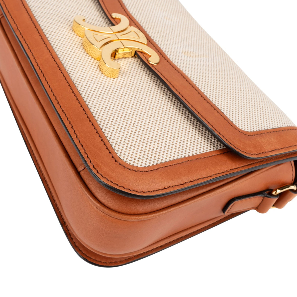 Celine Teen Triomphe Crossbody Bag in Canvas & Calfskin