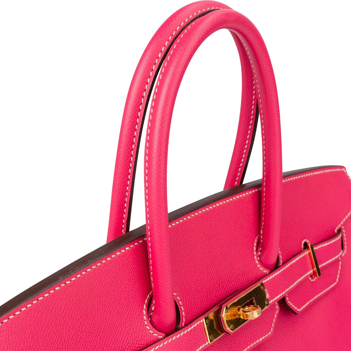 Sac à main Birkin 35 Hermès en cuir Epsom Rose Tyrien, bijouterie dorée