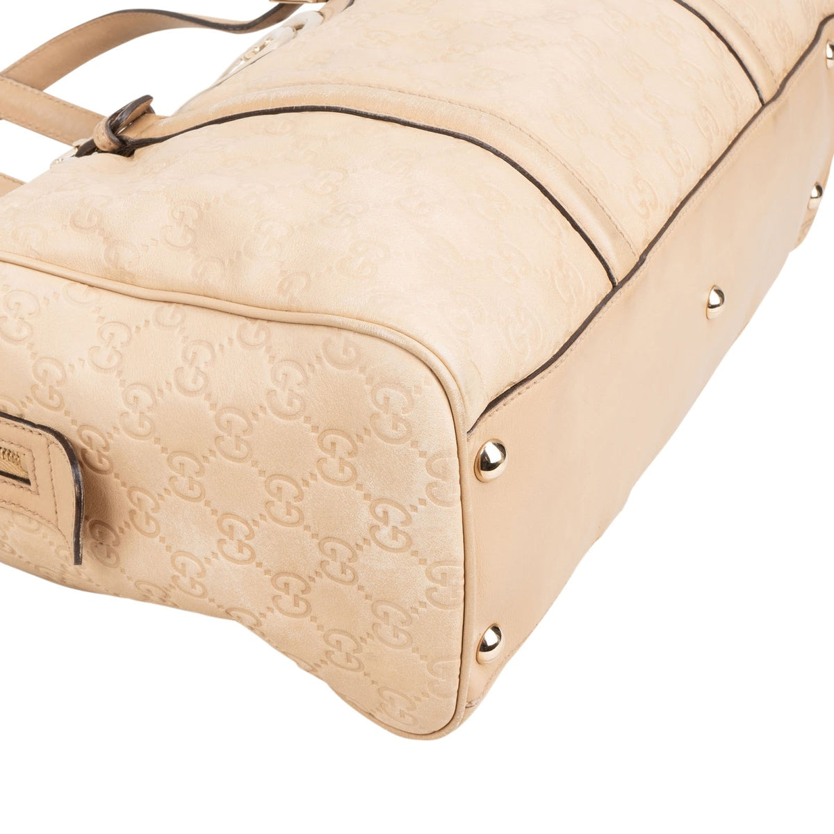 Bolso de hombro Gucci Boston Web GG en piel Guccissima beige