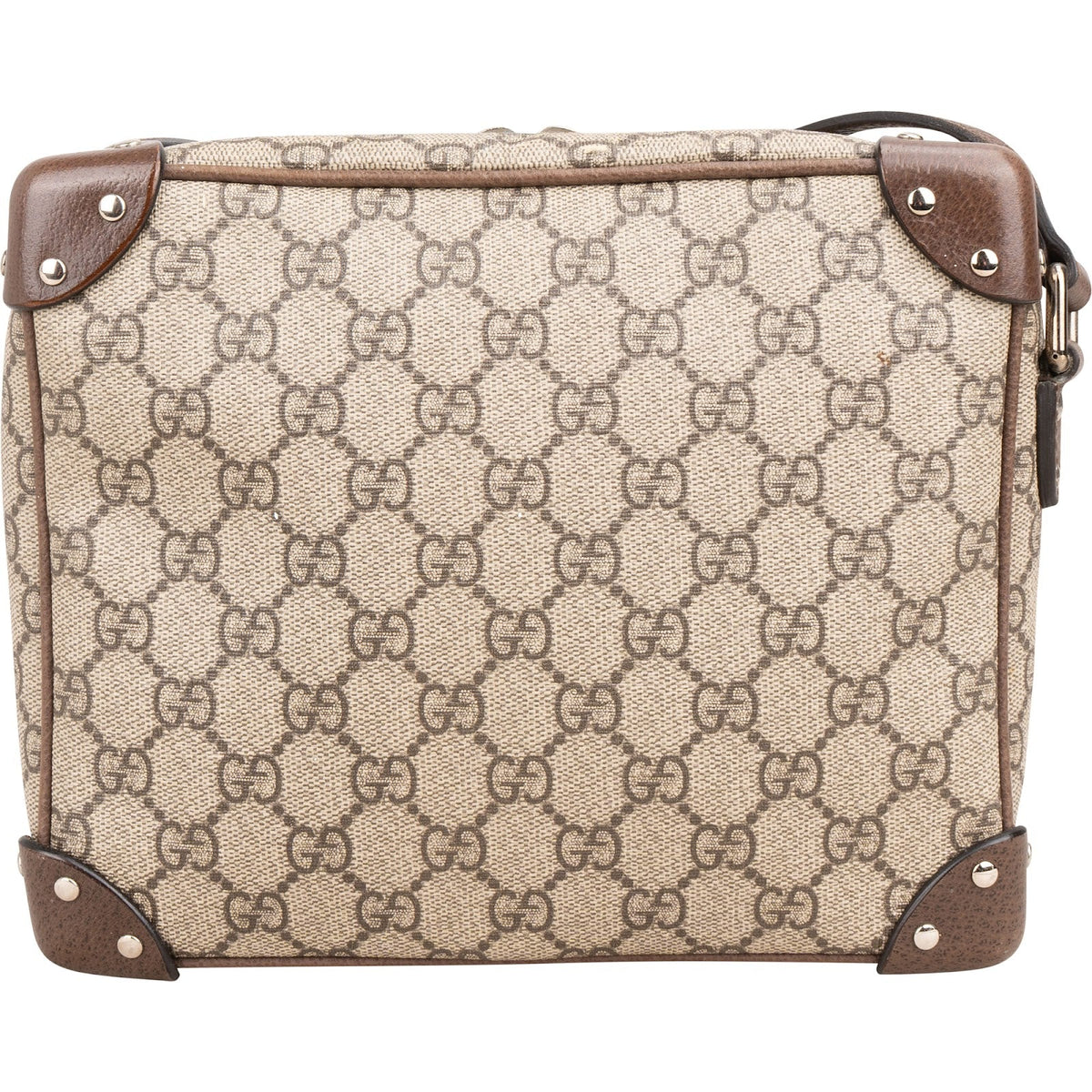 Sac bandoulière Gucci Trunk clouté en toile GG Supreme
