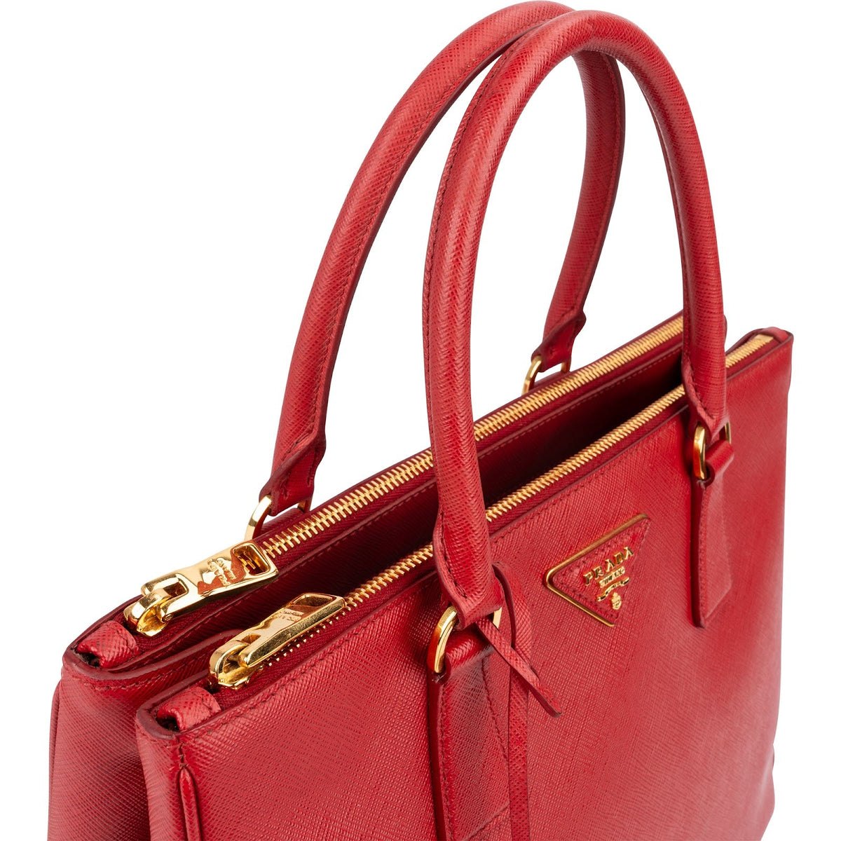 Prada Galleria aus rotem Saffiano-Leder – Ansicht 2