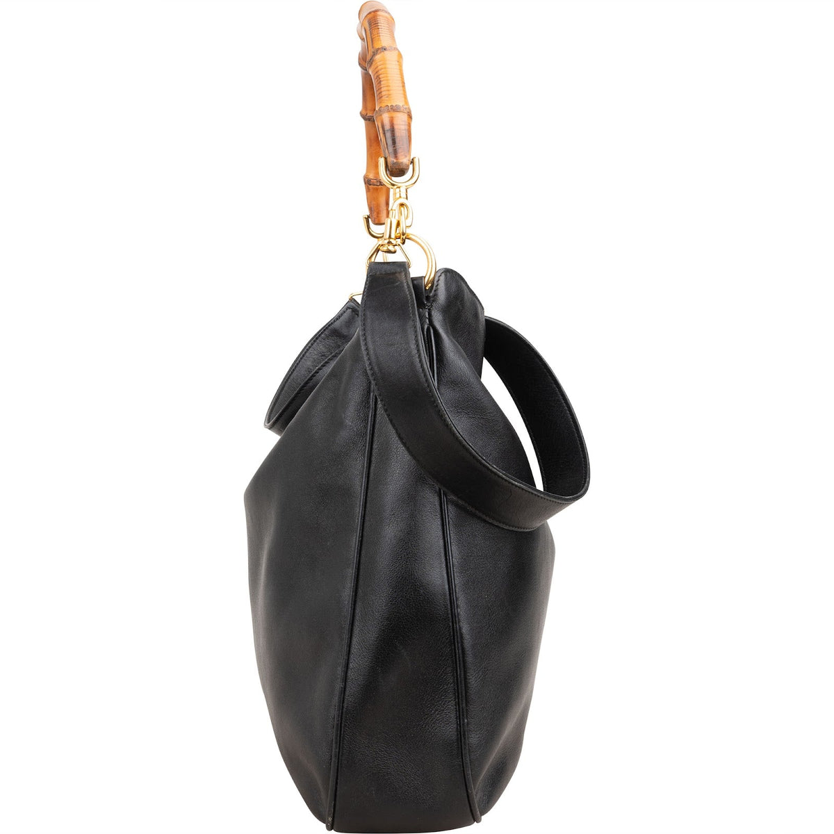 Gucci Bamboo Handle aus schwarzem Leder – Ansicht 3