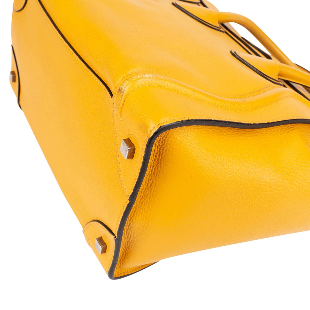 Celine Luggage Tote aus gelbem Drummed-Kalbsleder – Ansicht 8