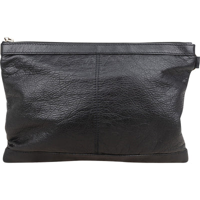 Balenciaga Black Arena Leather City Pochette Clutch