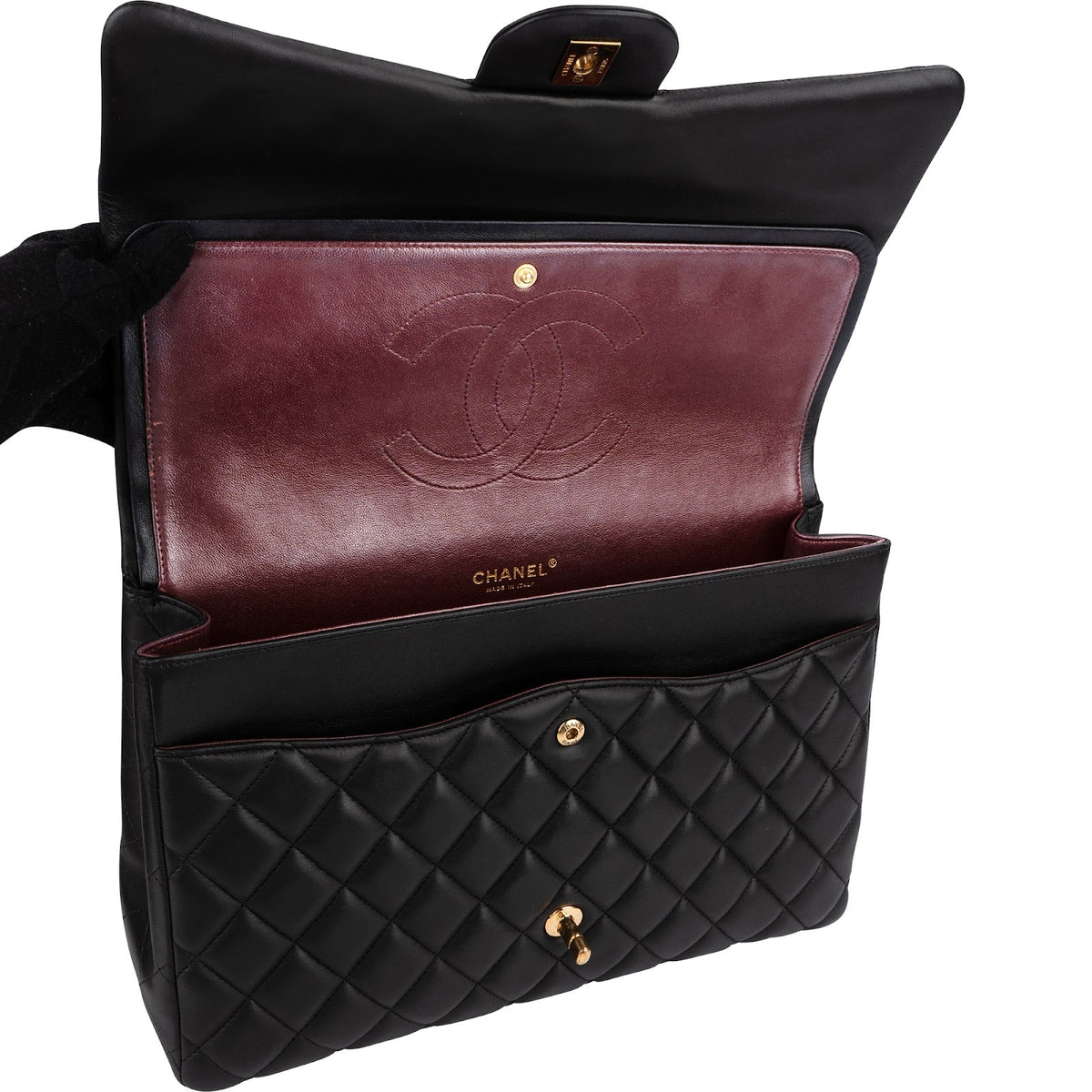 Bolso bandolera Chanel Maxi Double Flap de piel de cordero acolchada