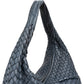 Bottega Veneta Blue Intrecciato Quilted Leather Belly Shoulder Bag