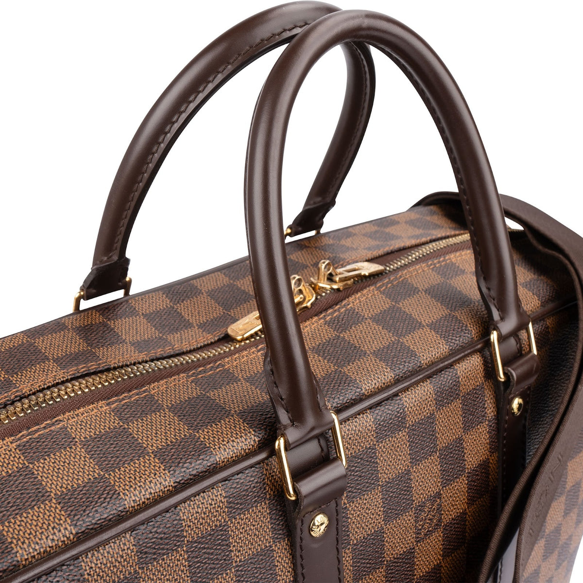 Sac à main Louis Vuitton Porte-Documents Voyage en toile Damier Ébène