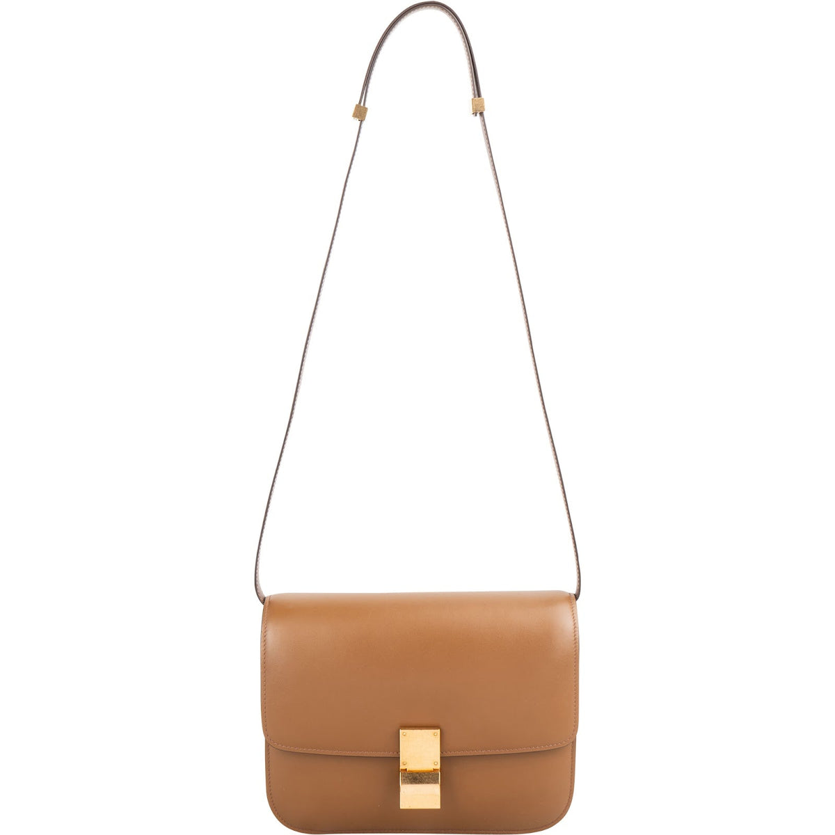 Celine Classic Box schoudertas van kalfsleer in de kleur bruin