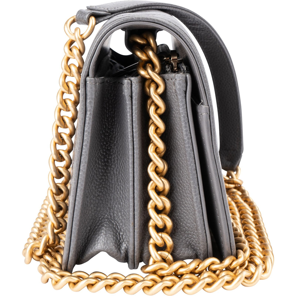 Chanel Small Boy Wallet on Chain aus Caviar-Leder – Detailansicht 2