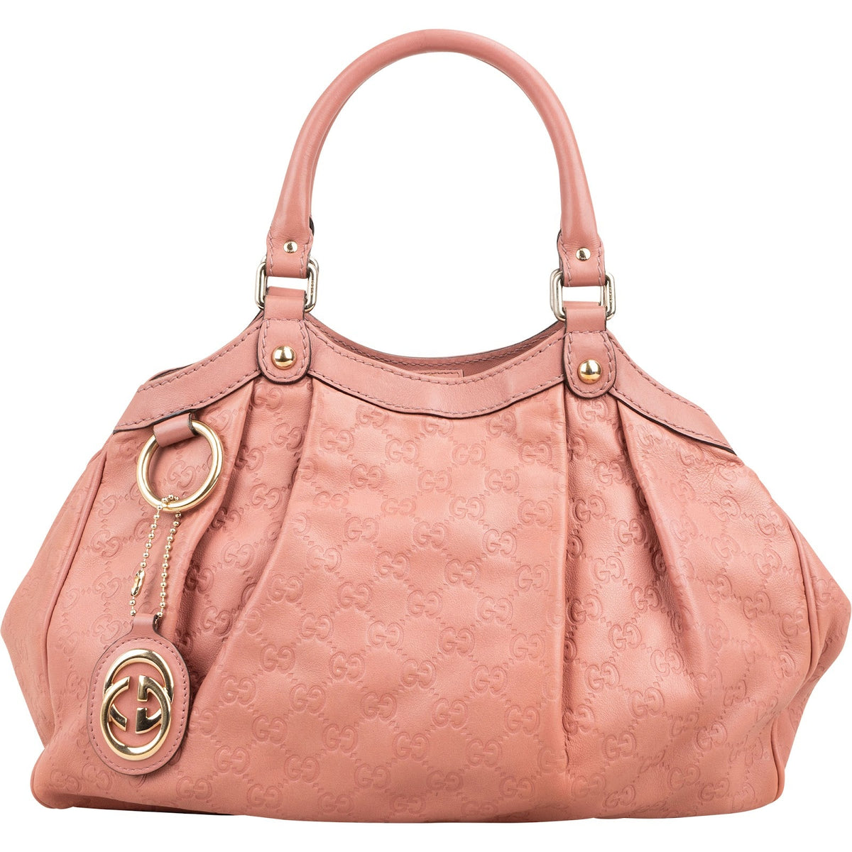 Gucci Rosa Guccissima Sukey aus Leder – Vorderansicht